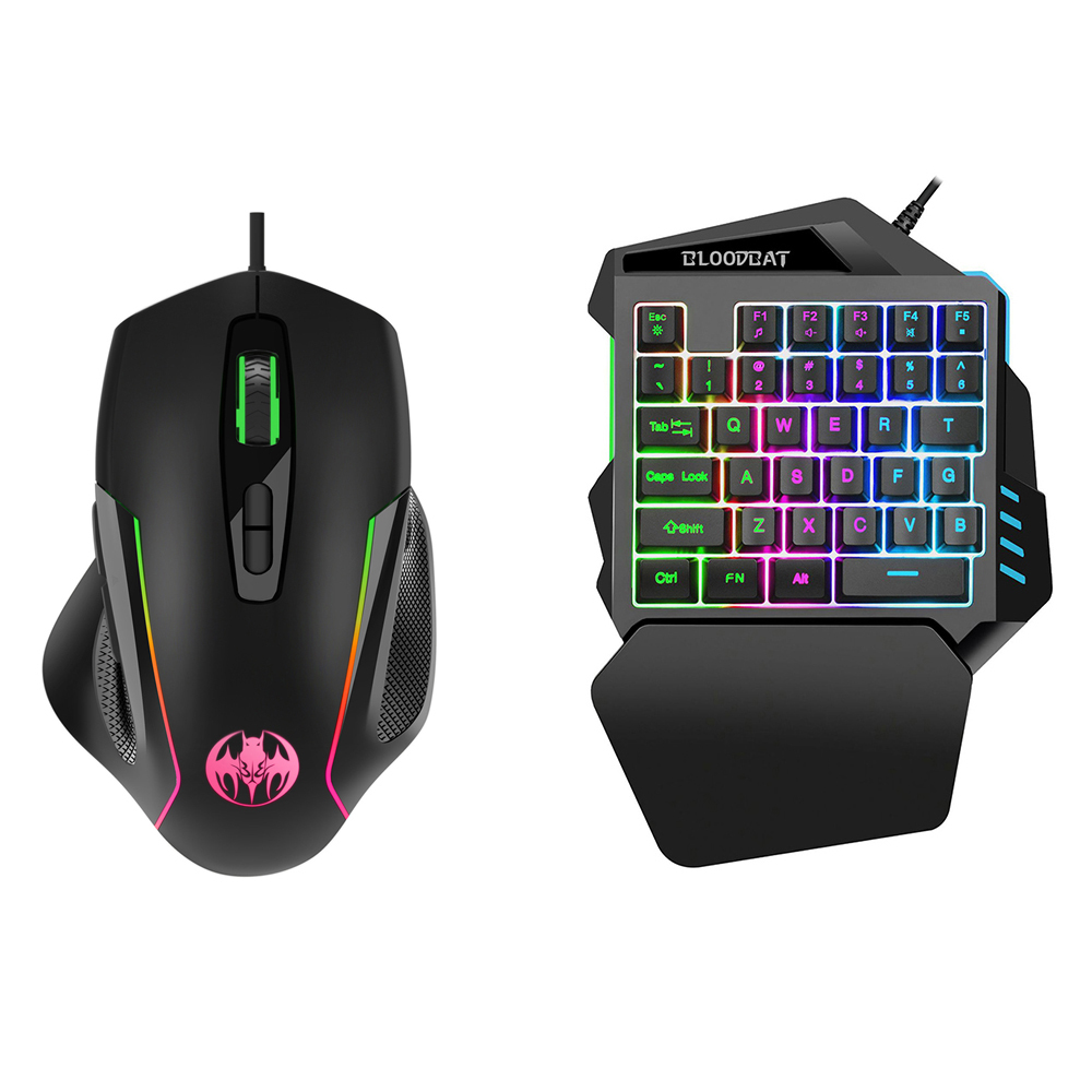 Gaming Keyboard And Mouse For Xbox - Einhand-RGB-Gaming-Tastatur mit Maus, 6400 DPI, USB,