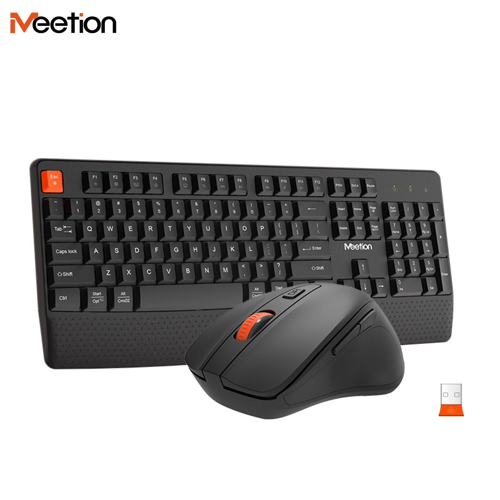 Gaming Keyboard No Noise - 2.4G Kabelloses Tastatur-Maus-Set 1600DPI Einstellbare Ergonomische
