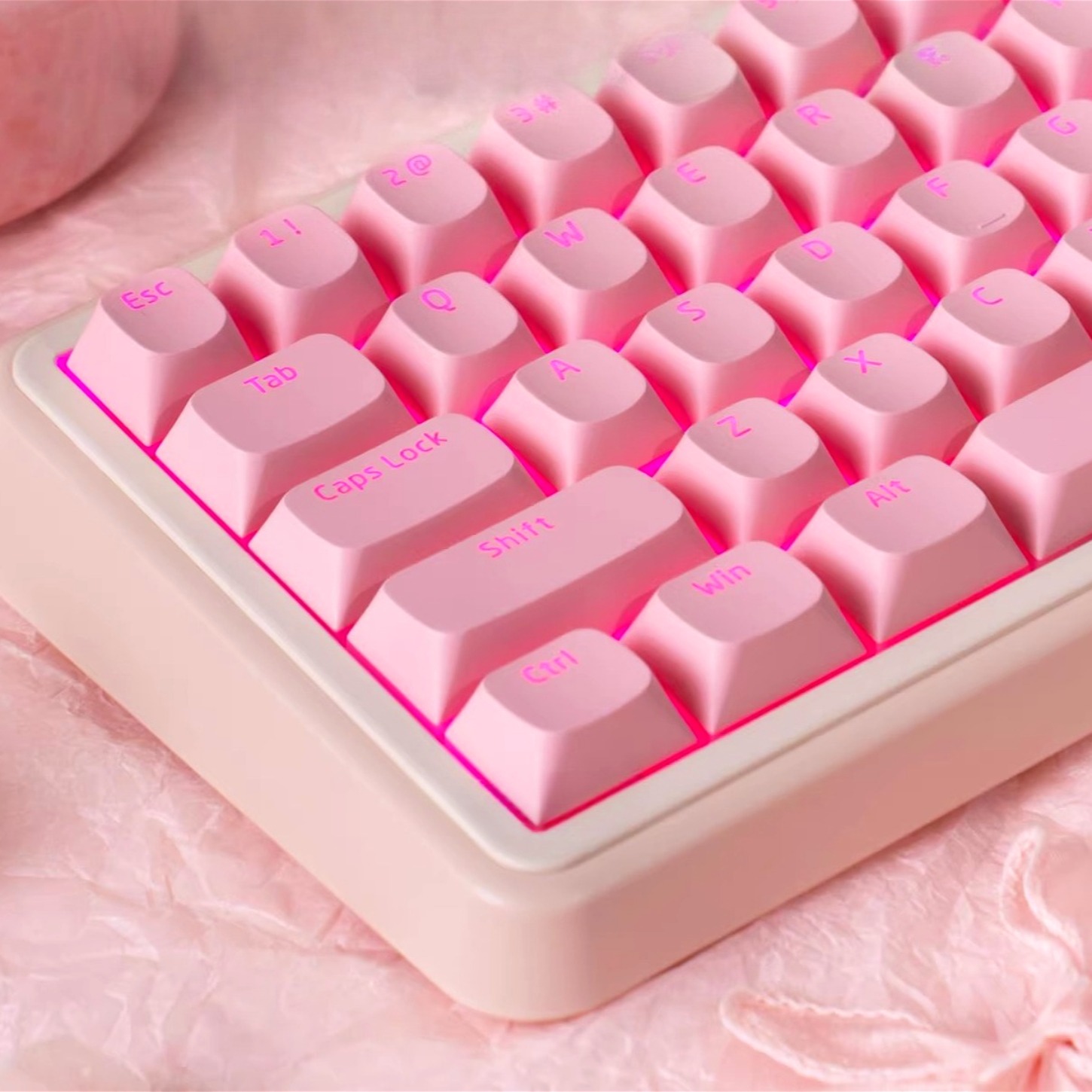 Keyboard Gaming Transparent - OEM Einfaches Rosa Pudding-Charakter Transparentes Schlüsselanhänger-Set