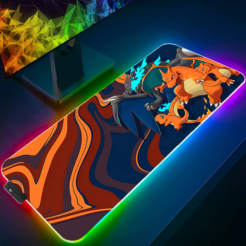 Gaming Keyboard Top - LED-Licht-Schreibtischunterlage XXL Computer P-Pokemon Eevee Mousepad