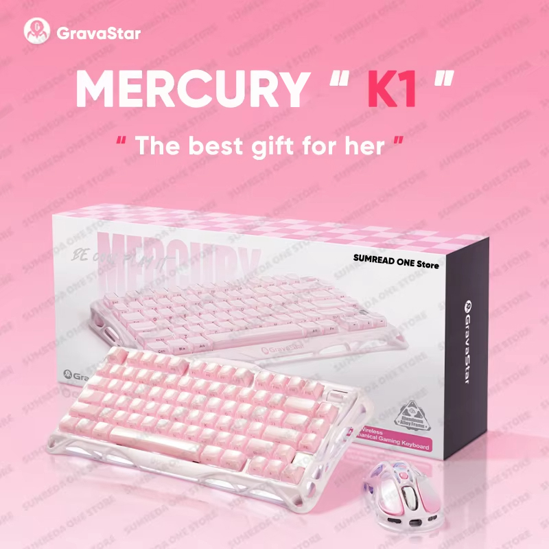 Keyboard Gaming Transparent - Grava Star Mercury K1 Kabellose mechanische