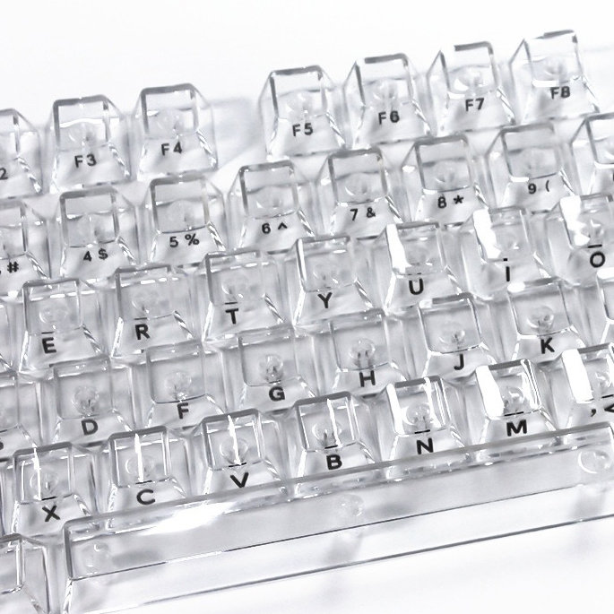 Keyboard Gaming Transparent - Kristallklare Cherry-Profil-Tastenkappen für mechanische Gaming-Tastaturen, ISO-Eingabetasten,