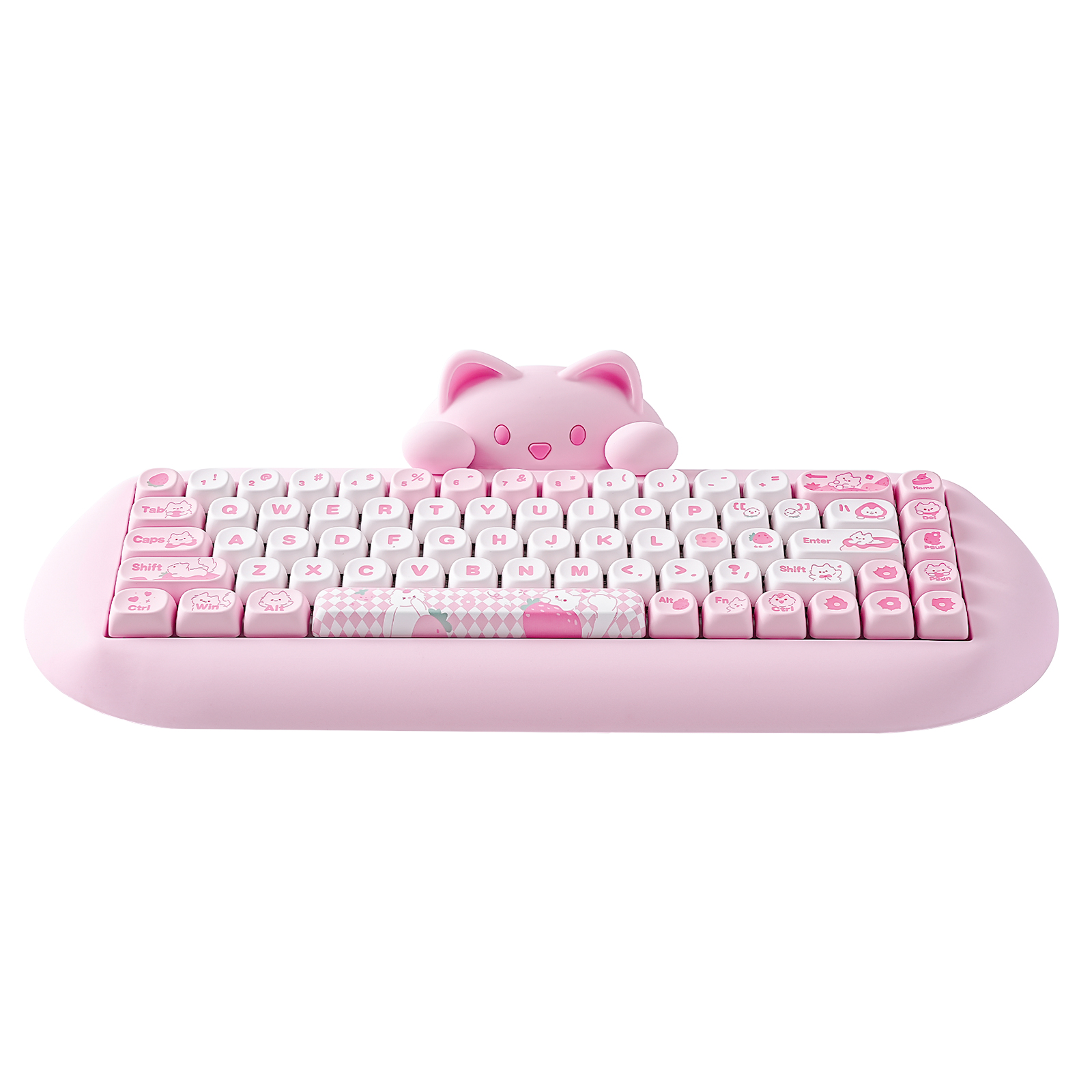 Keyboard Gaming Transparent - YUNZII C68 Pink 65 % Hi-Fi