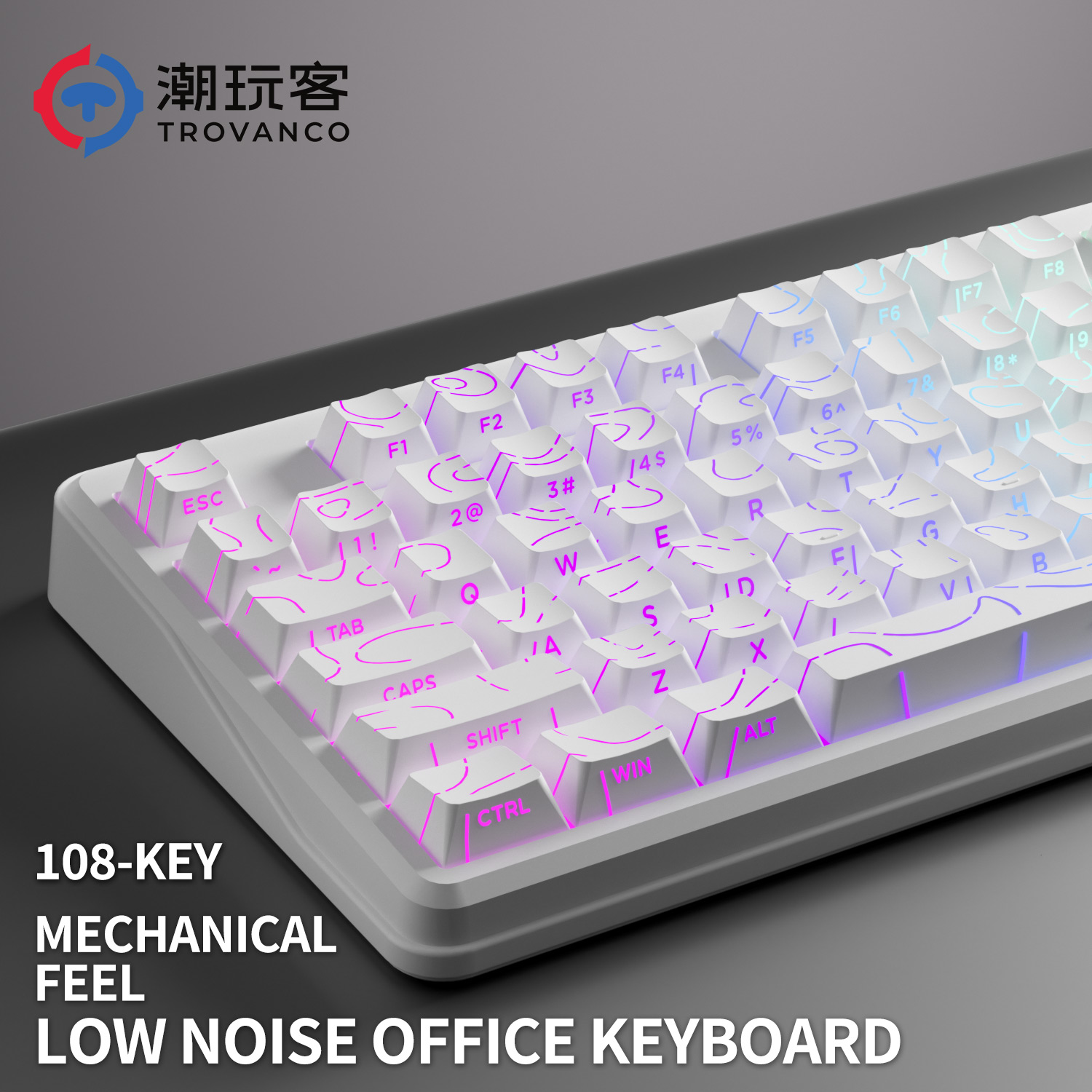 Gaming Keyboard No Noise - V108 Pro Kabelgebundene & Kabellose Tastatur