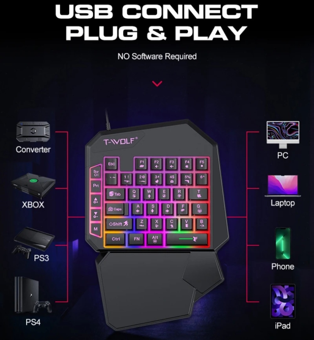 5-in-1 RGB Gaming-Tastatur-Mau – Gaming Keyboard And Mouse For Xbox Bewertung und Preis